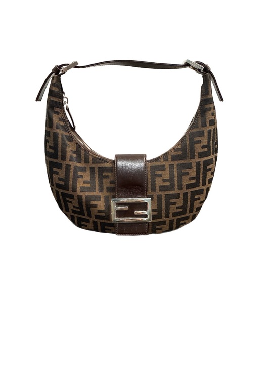 Fendi Handbags - Fendi Authentic Mini Baguette Shoulder Bag in Brown & Black Canvas